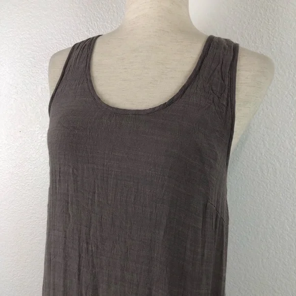 Anthropologie A’Reve Grey Taupe High Low Boho Lace Tiered Ruffle Dress - Picture 5 of 11